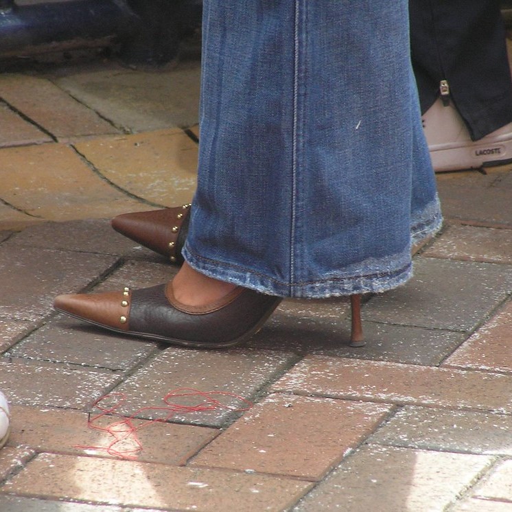 jeans and high heels